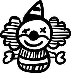 Clown Hand Drawn Toy Craft Design Svg File, Free Vectors File